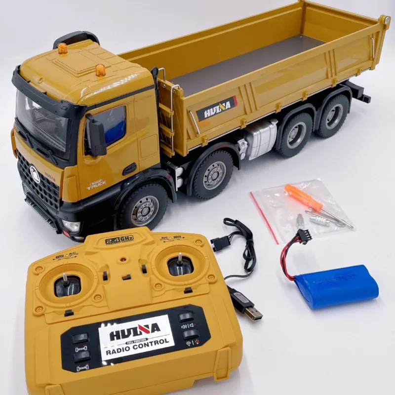 

Hot Huina536 12-Channel 1:14 Alloy Remote Control Full-Scale 8-Wheel Heavy-Duty Engineering Dump Truck Remote Control Toy