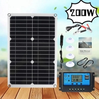 200W Solar Panel Kit Complete 12V USB With 10A-100A Controller Solar Cells for Car Yacht RV Boat Moblie Phone Battery Charger