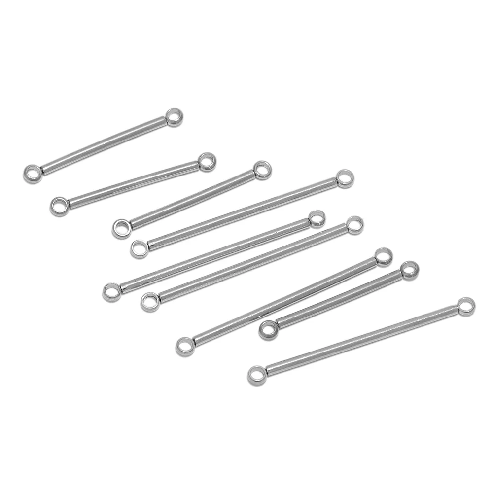 10Pcs 20 30mm Stainless Steel Bar Links Thin Stick Strip Connectors Charms for Earring Bracelet Necklace Jewelry Making