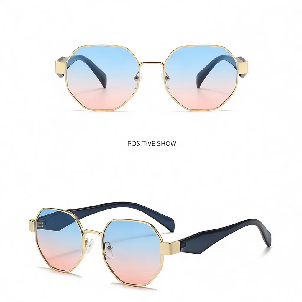 Stylish Small Dog Sunglasses UV400 Protection Metal Polygon Frame Pet Eyewear Trendy Puppy Outdoor Party Costume Gear
