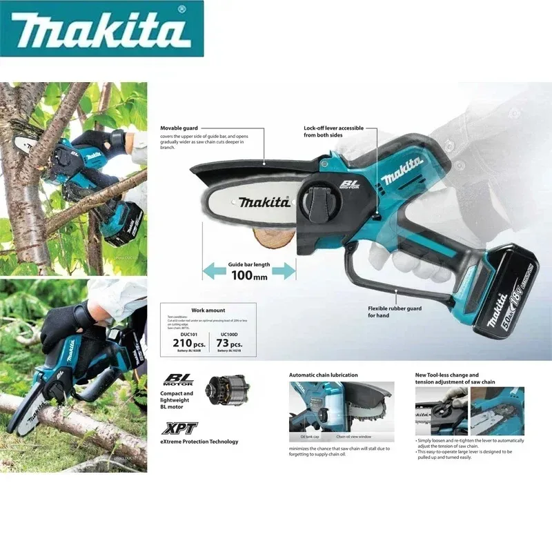 Makita MAKITA DUC101Z Pruning Saw Brushless Cordless 18V LXT Lithium Battery 100MM Mini Saw Garden Makita Power Tools DUC101