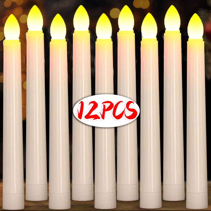 

Long LED Candles Flameless Battery Powered Candle Lights Warm Light Candle Lamps for Home Christmas Halloween Party Decoration