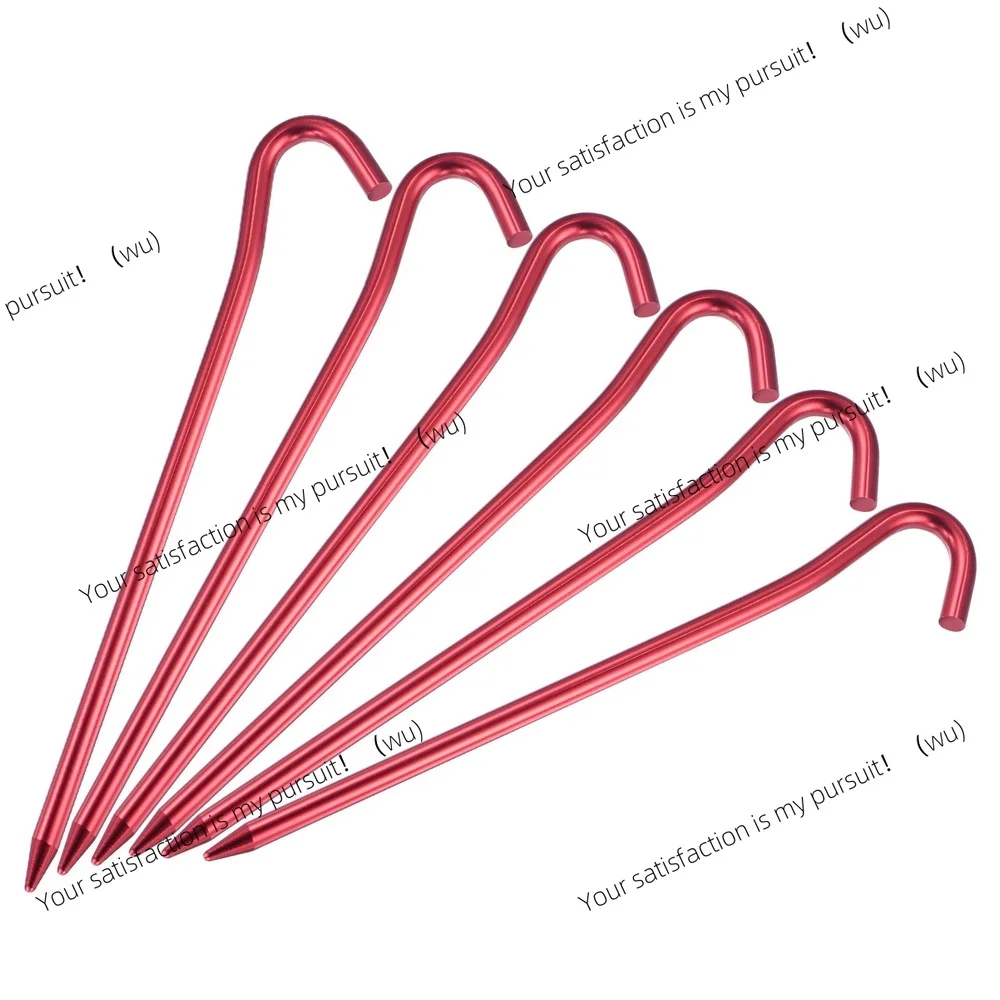 

Aluminum Alloy Tent Stakes J-Shaped Heavy Duty Ground Pegs 6 Pack Waterproof Windproof Durable Camping Canopy Accessories