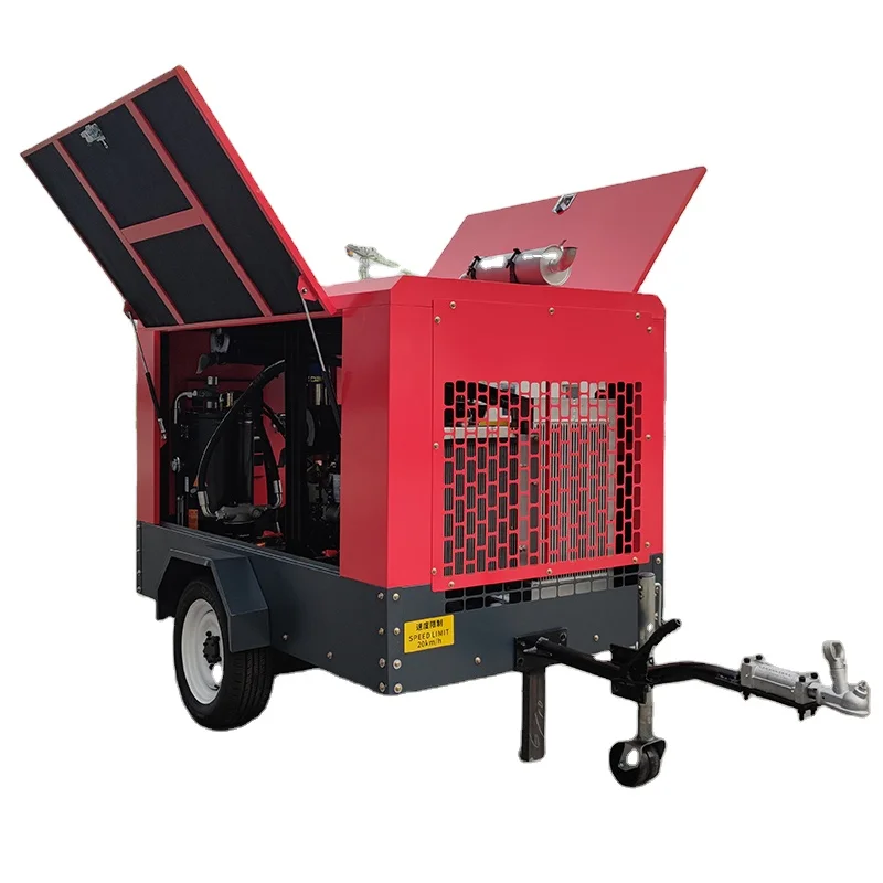 7 bar air compressor industrial  Portable die sel Air compressor engine Wall Mounted 7 bar direct Diesel Portable Air compressor