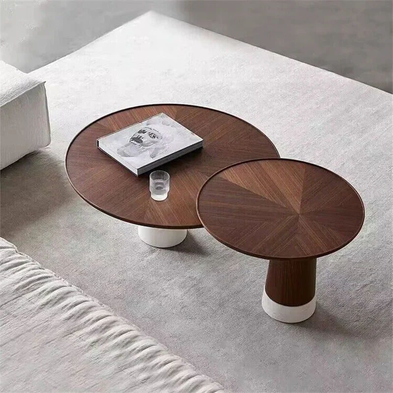 Italian minimalist black walnut solid wood coffee table living room household quiet wind small table tea table small side