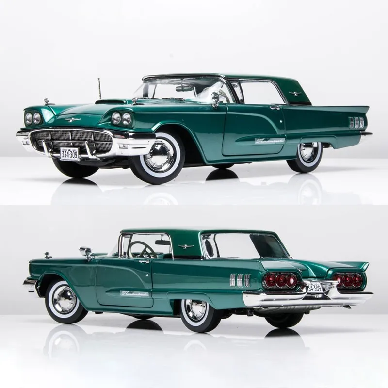 1:18 scala Thunderbird 1960 Classic Muscle Retro Car Model Metal Diecast Alloy Toy Vintage Vehicle Collection Decoration Display