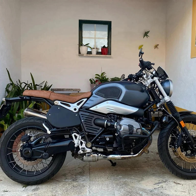 NCSMT Motorcycle Side Cover Mudguard Side Panels Frame Fender for BMW R NINE T R NINET R9T Scrambler Racer Pure 2021 Black