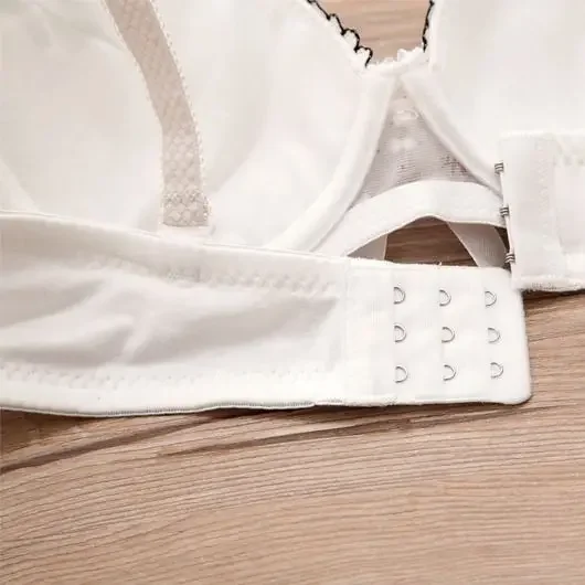 Puberty Women A B Cup Floral Print Underwire Bra Sweet Student Lace Bow Push Up Adjustable Small Bras Cotton Sexy Thin Underwear