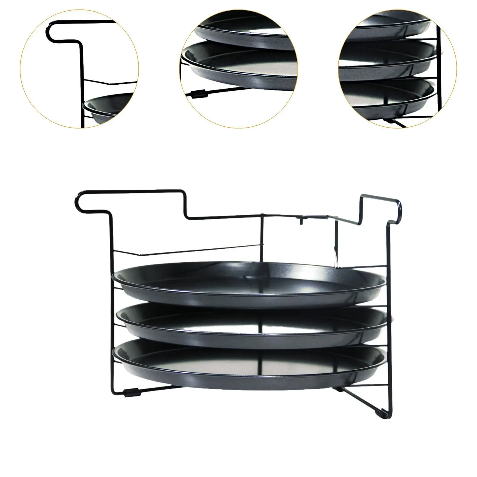 Pizza Pan Rack Portable Table Platter Tray for Pizzerias Picnic Restaurants