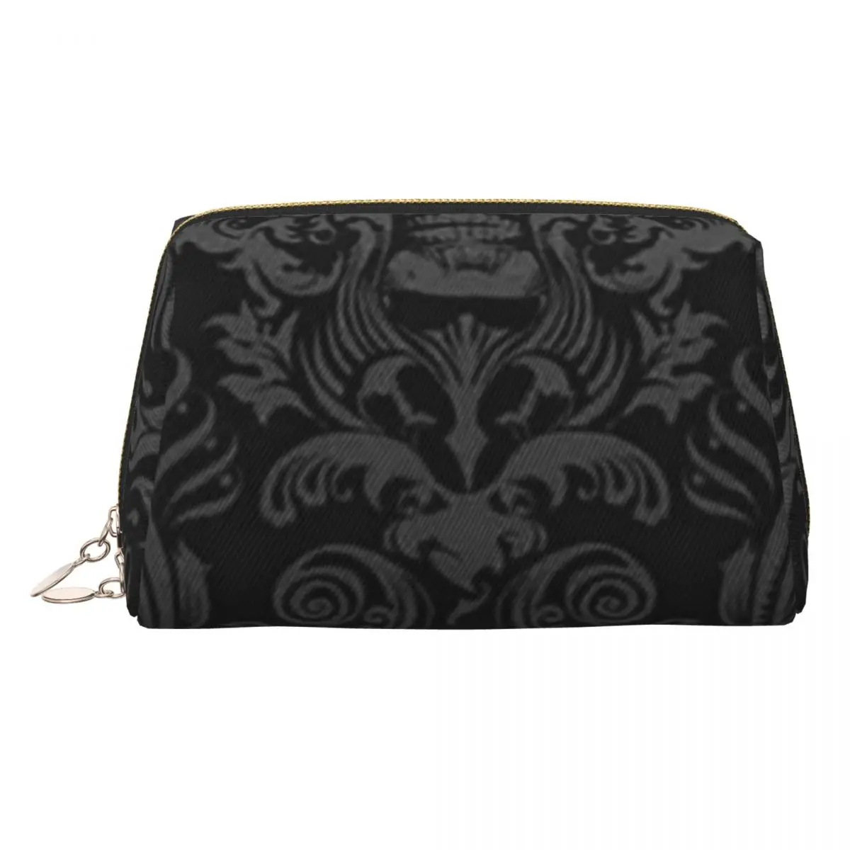 Victorian Gothic Black Skull Women Cosmetic Bag Travel Makeup Organizer Pouch Toiletry Storage Dopp Kit Case