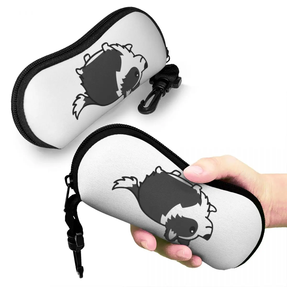 

Cute Border Collie Shell Glasses Case Protective Sunglasses Box Women Men Soft Eyeglass Bag Pouch