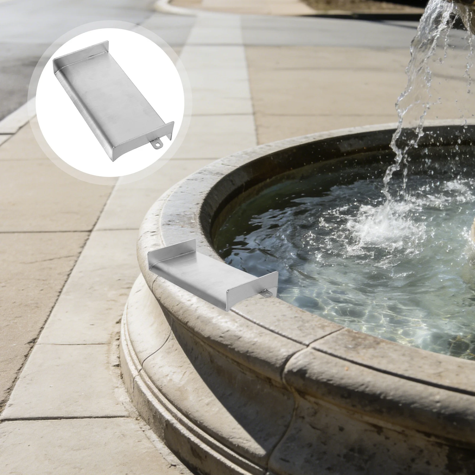 

Waterfall Spillway Outdoor Fountain Spout Stainless Steel Smooth Flow Patio Pond Water Garden Backyard Landscape 7.86x3.93x1.69