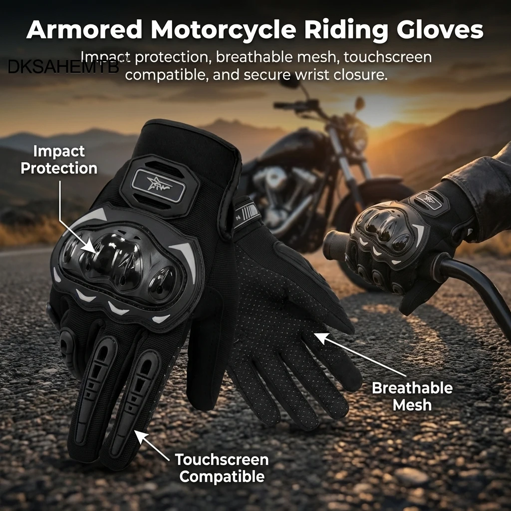 

Cycling Gloves Unisex Motorcycle Gloves Touchscreen All Season Offroad Riding Protective Gear Anti Impact Crash Resistant