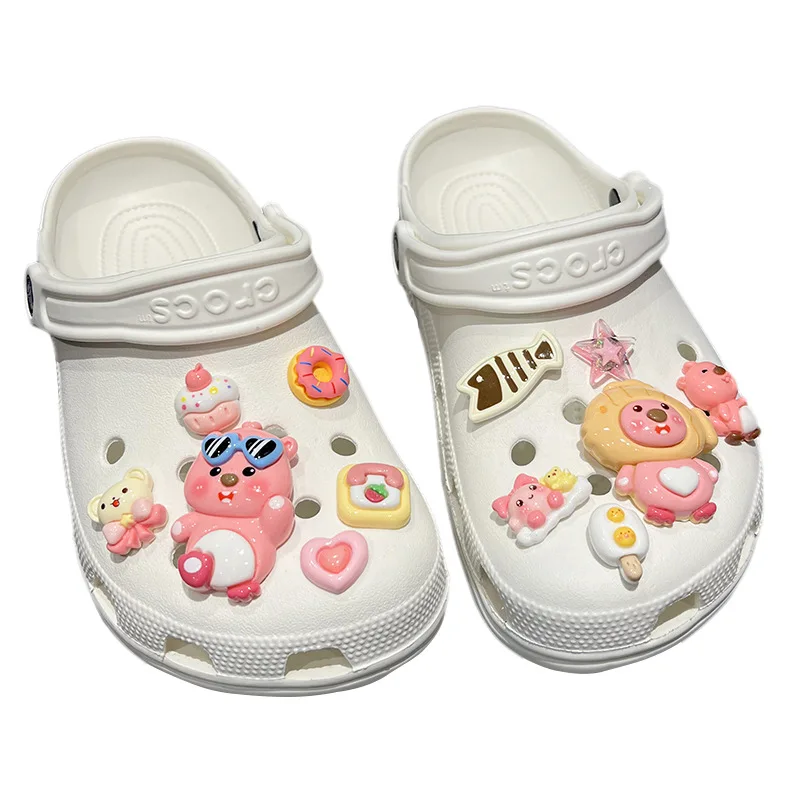 12pcs Cartoon New Loopy Shoes Accessories Kawaii Hole Shoes Buckle Diy Decoration Removable Girl Gifts