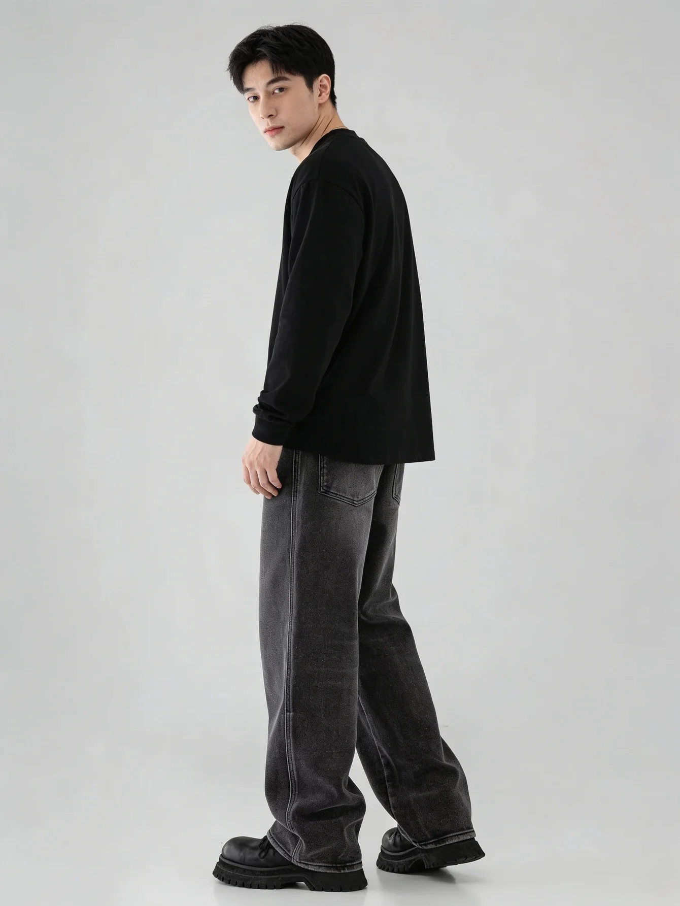 Jeans For Man Black Baggy Original Y2K Unisex Drip No accessories or belts included