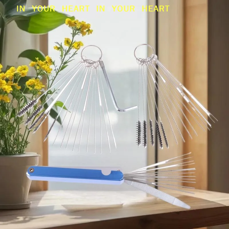 

Набор инструментов для чистки карбюратора от нагара: иглы и щетки для удаления грязи для автомобилей, мотоциклов, квадроциклов, сварочных аппаратов, бензопил