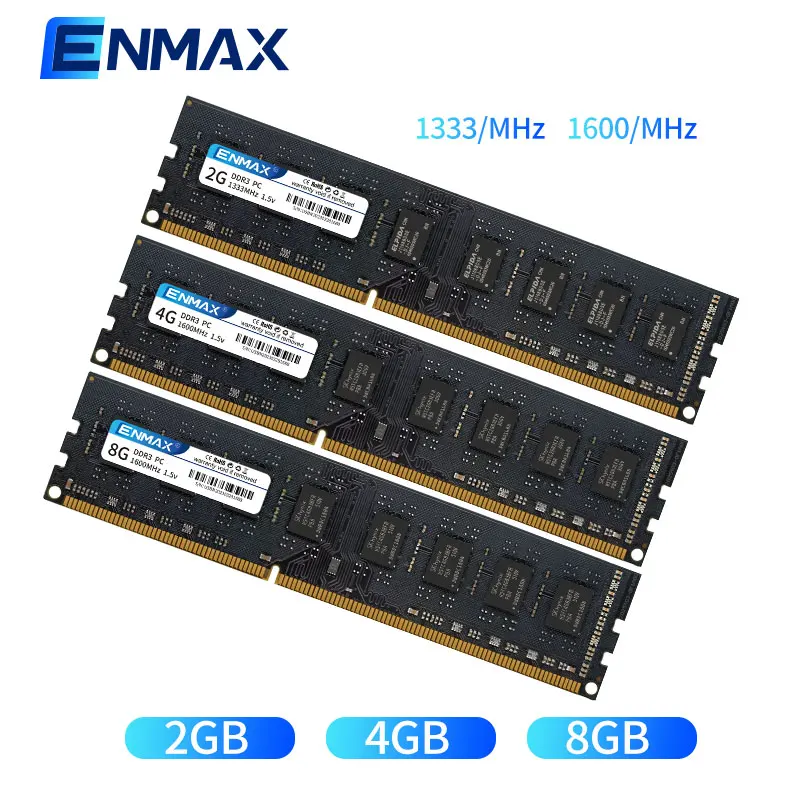 Memória de Desktop do Ram do PC, DDR3, 2GB, 4GB, 8GB, 1333Mhz, 1600Mhz, DIMM, 240Pin, 1.5V