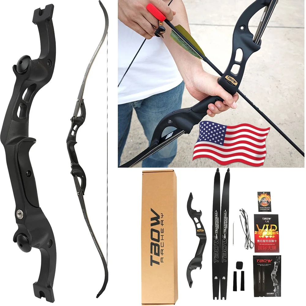 

Recurve Bow F Interface 60 Inch Aluminum Alloy 19" Riser Glassfibre Bamboo Laminated Limbs Arcehry Hunting Shooting 25-60lbs Bow