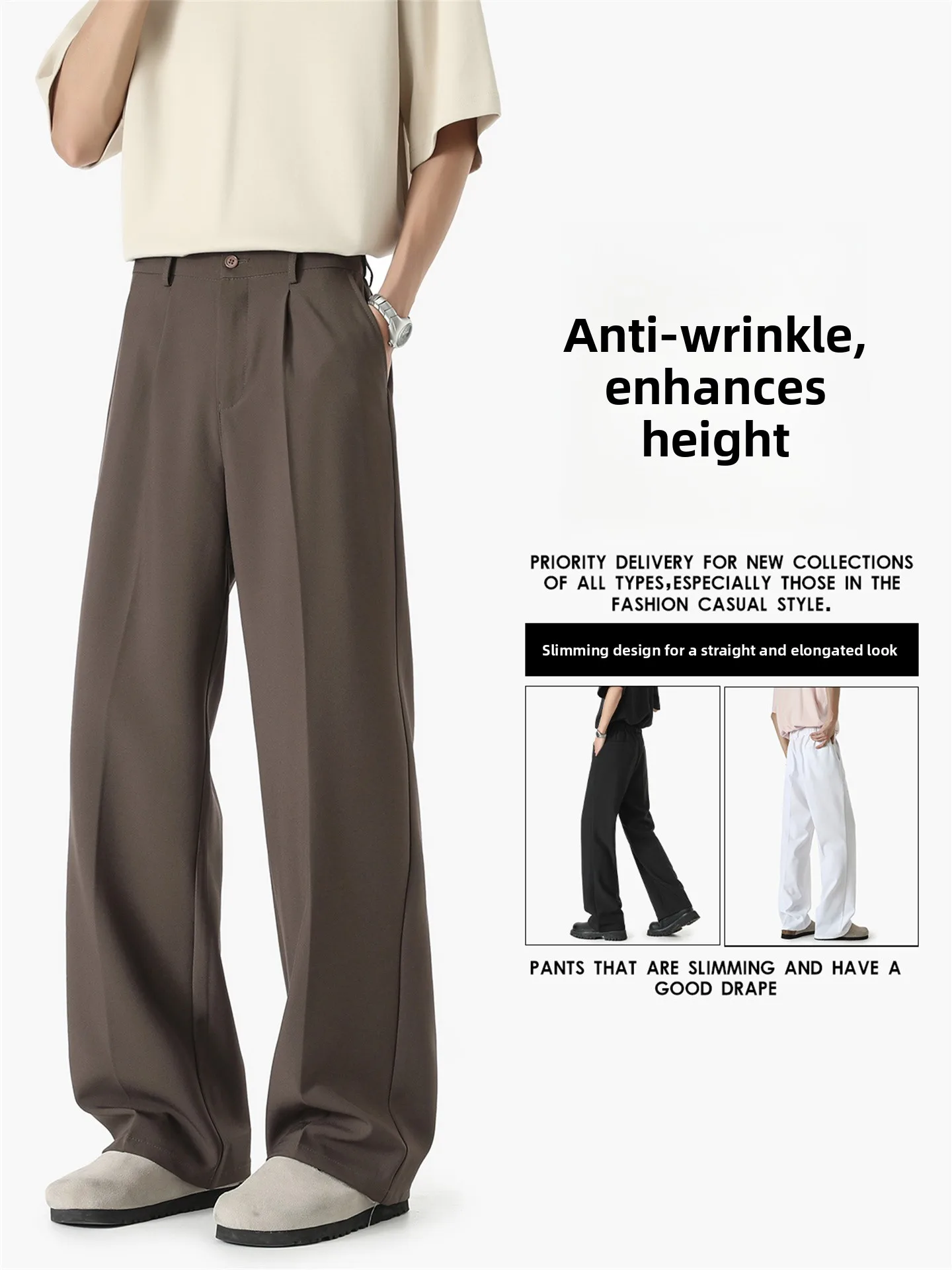 

Мужские повседневные брюки American Sle Cleanfit Bla: прямые, свободные, модные, с высокой талией, для отдыха, в стиле Youthful Energy