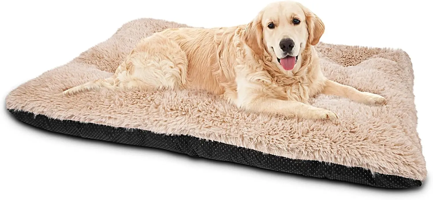 

Extra Large Plush Washable Dog Crate Pad, Anti-Slip Soft Kennel Mat for Medium to Large Pets, 40x27 Inches, Beige