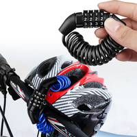 Anti-theft Bicycle Lock 4 Digit Password Mini Helmet Bag Lock for Motorcycle Bicycle Scooter Cycling Cable Lock Moto Accesorios