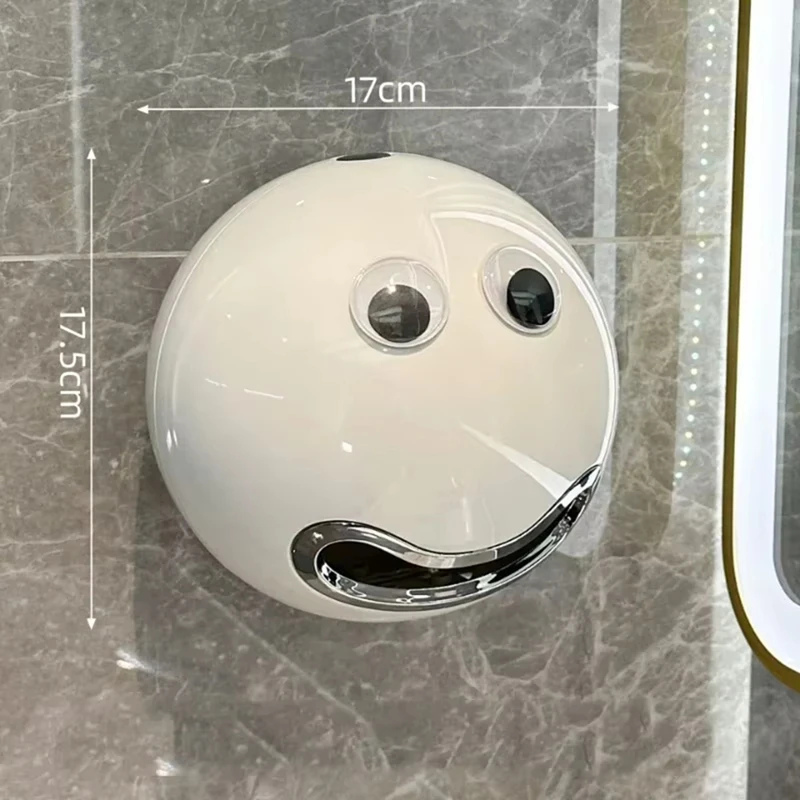 หน้ายิ้มไม่เจาะกล่องกระดาษชําระติดผนังกล่องกระดาษทิชชู่ห้องน้ําม้วนกระดาษดูดกล่องกระดาษ