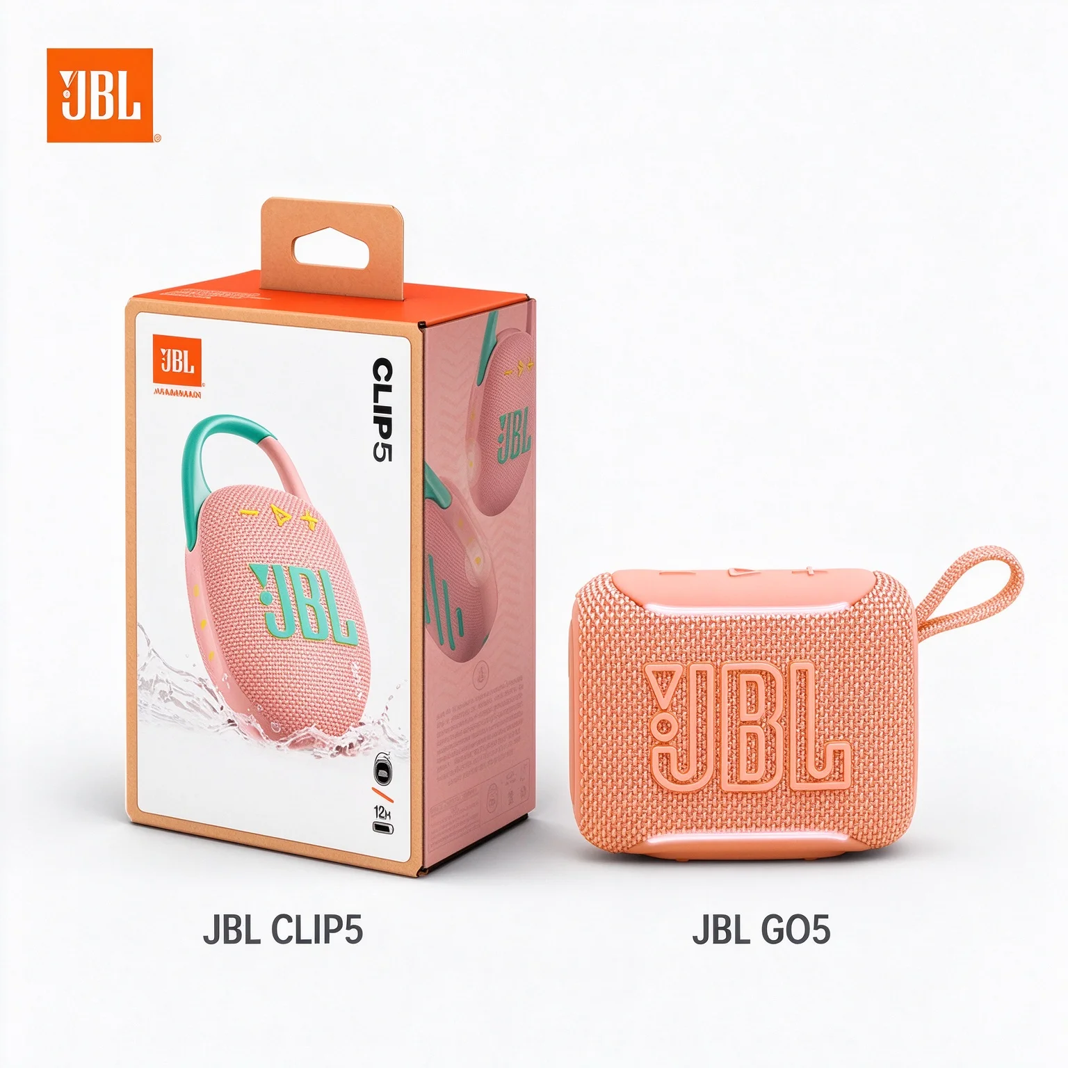 JBL GO5 & CLIP5 Outdoor Bluetooth Combo, Rugged Durable Shell, Bluetooth 5.3, Ideal for Road Trips and Weekend Adventures