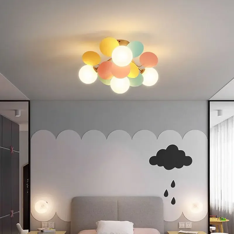 Modern LED Balloon Macaron Ceiling Chandeliers Romantic Living Dining Room Pendent Lamp Home Decor Hanging Light Luster Fixtures