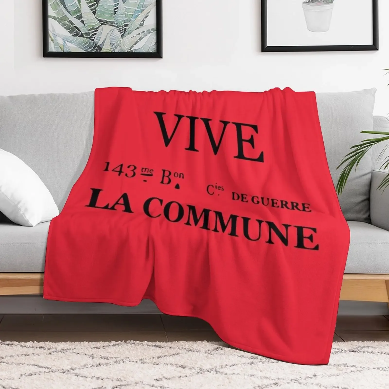 Vive la Commune Flag of the 143rd battalion of the Communal National Guards of the Paris Commune Throw Blanket Flannels Blankets