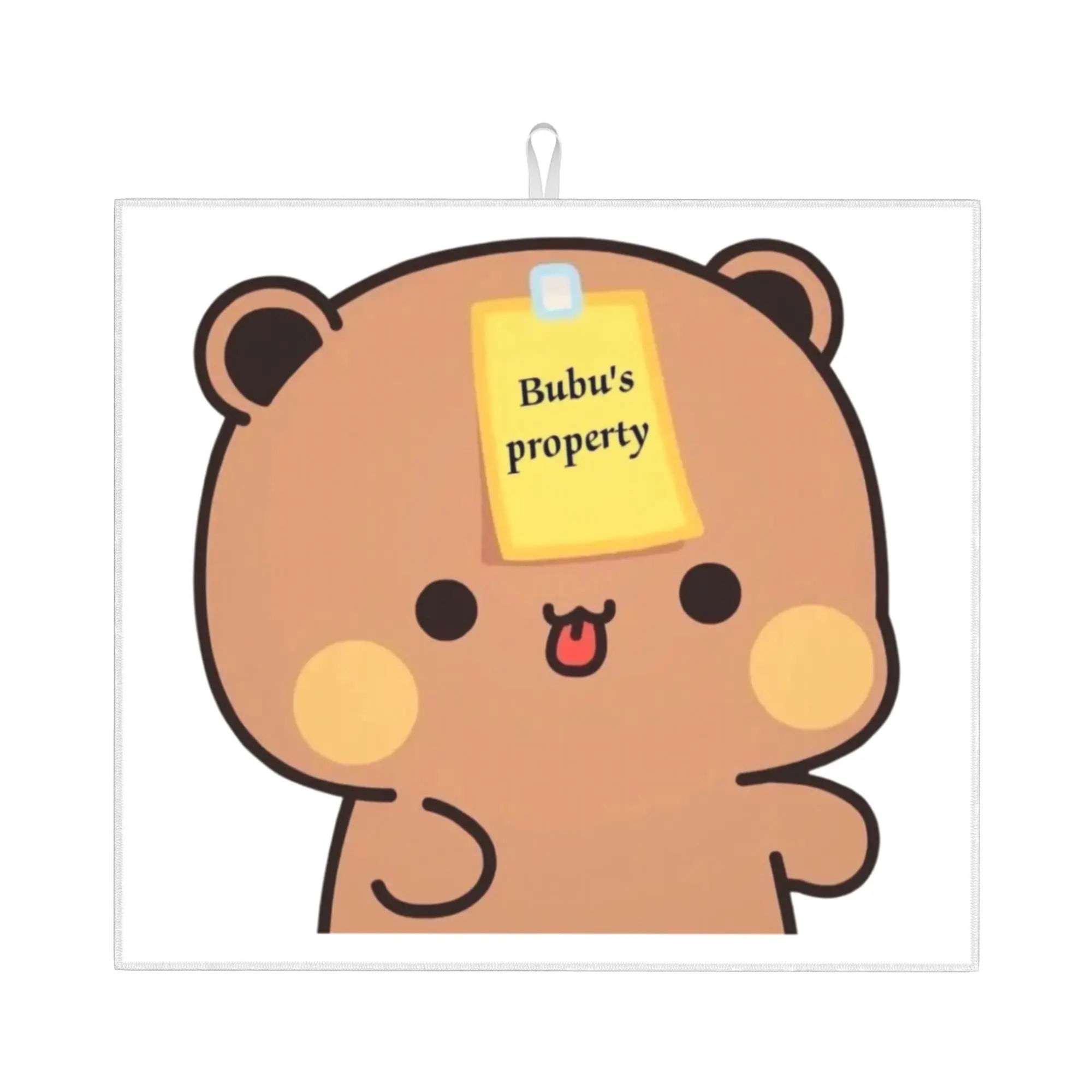 Bubu Dudu Panda And Brownie Bear Couple Drying Mat For Kitchen Waterproof Non‑Slip Oil Proof Reusable Countertop Protector Mat