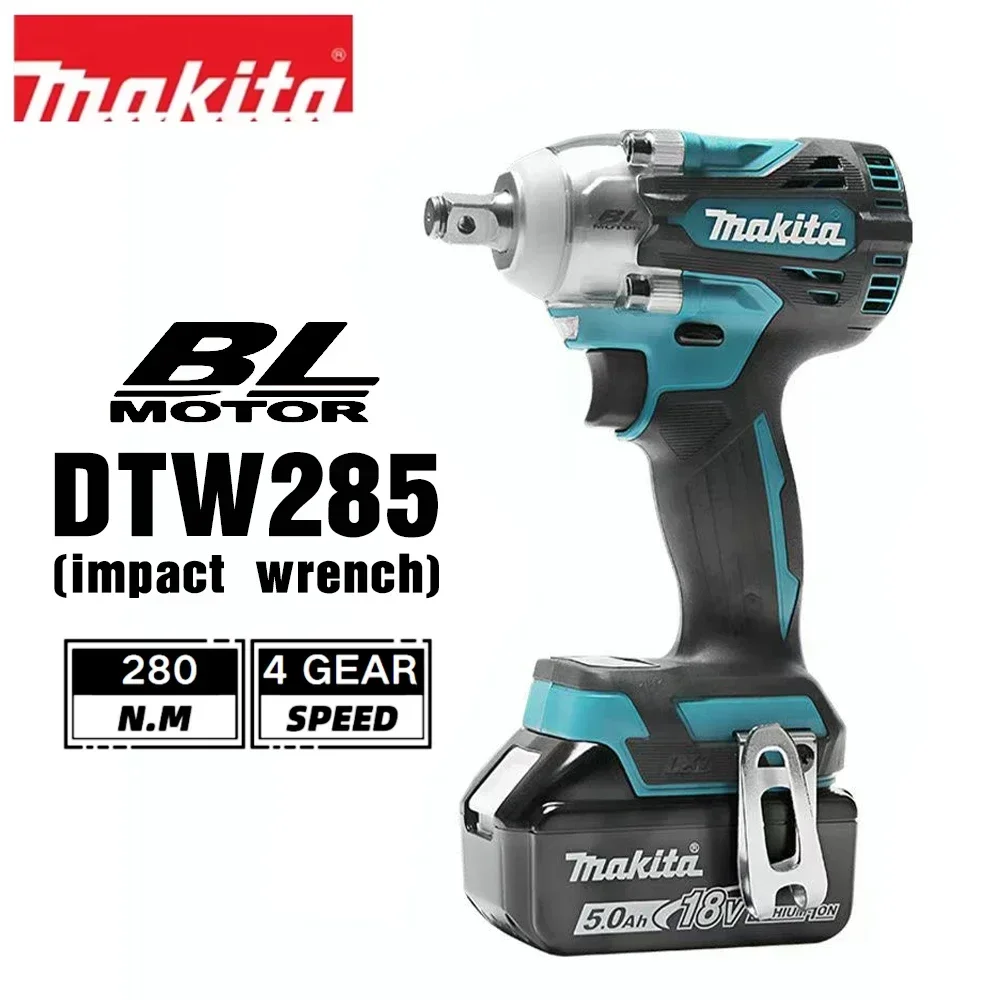 

Makita DTW285 18V Brushless Electric Screwdriver 280N.m 1/2" Socket Rechargeable Drill Driver Compatible with Makita 18V Battery