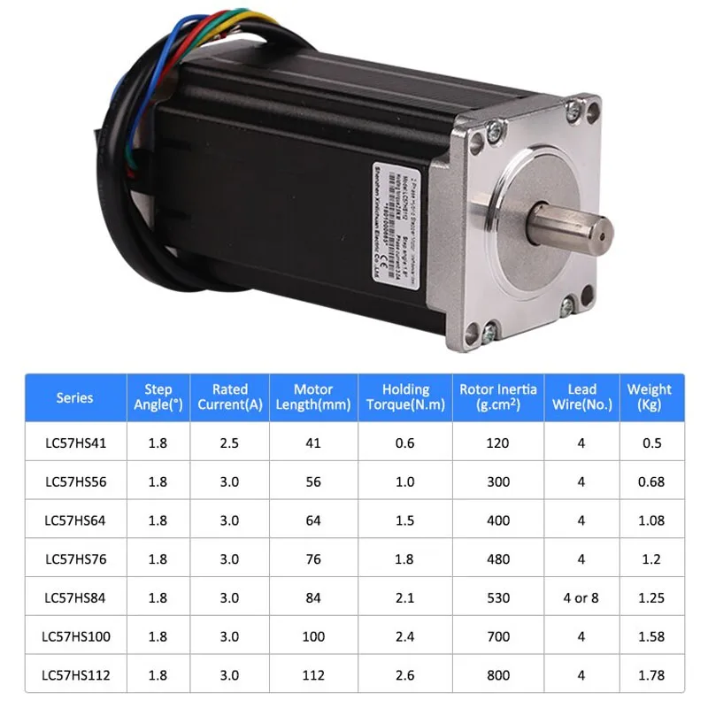 Lichuan Nema 23 1.0~1.8N.m Stepper Motor 3A D=8mm Motor For 3D Printer CNC Kit Engraving milling machine Step by step engine