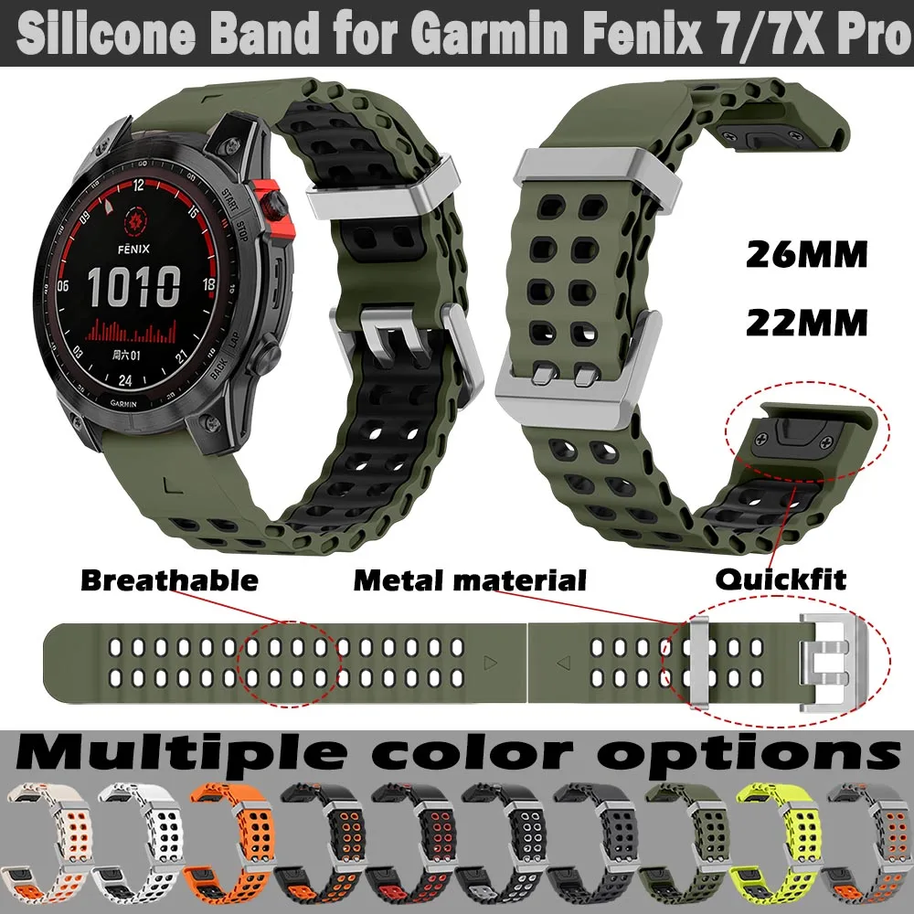 26mm 22mm Quickfit-Armband für Garmin Fenix ​ ​ 7X Bands Outdoor-Armband für Garmin Fenix ​ ​ 7 Pro/8 Pro/Tactix 8/Enduro 3 Armband