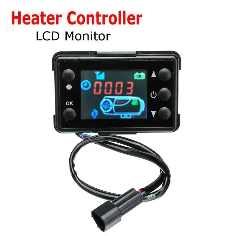 Universal 12V/24V Air Heater Parking Heater Controller Kit LCD Monitor Switch+Remote Control For Car Track Diesels Air Heater