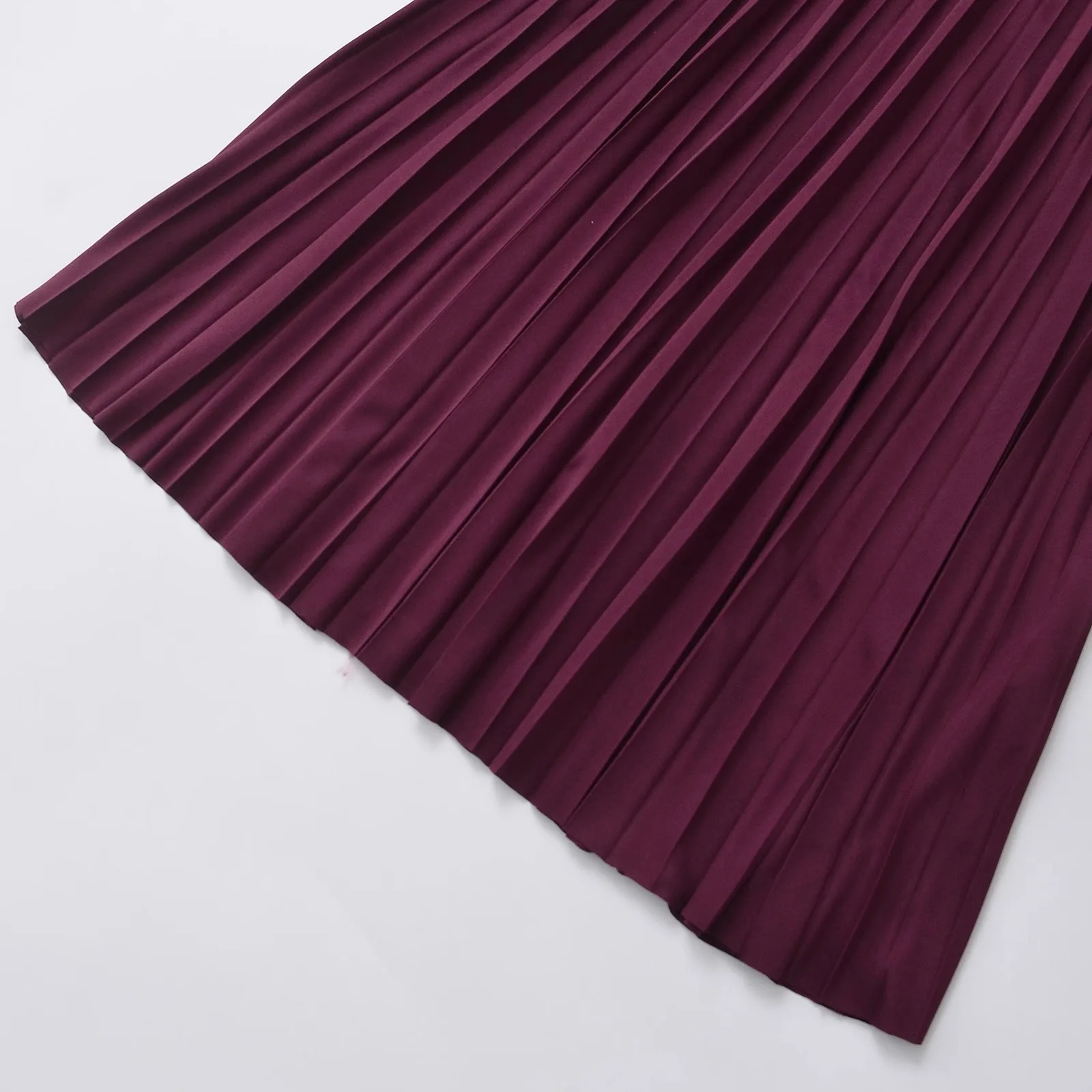 ZAR ฤดูใบไม้ร่วงใหม่ผู้หญิง Faion เอวสูงเข่าความยาวอเนกประสงค์ F กระโปรง A-Line Midi กระโปรงเส้นใยโพลีเอสเตอร์