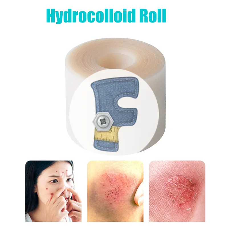 

Гидроколлоидный рулон для ухода за ранами Гидроколлоидные пластыри с самоклеящимися клеями, бинты от боли в кровати, очень впитывающие для ожогов./