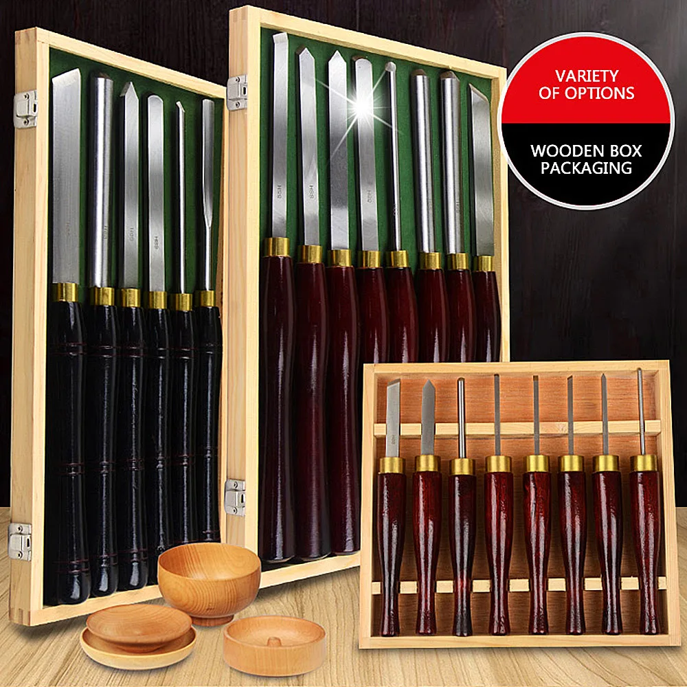 8pcs Blade Woodworking Lathe Tool HSS Wide Round Nose Scraper Inner Arc Round Scraper Woodturning Gouge Tool Wood Turning