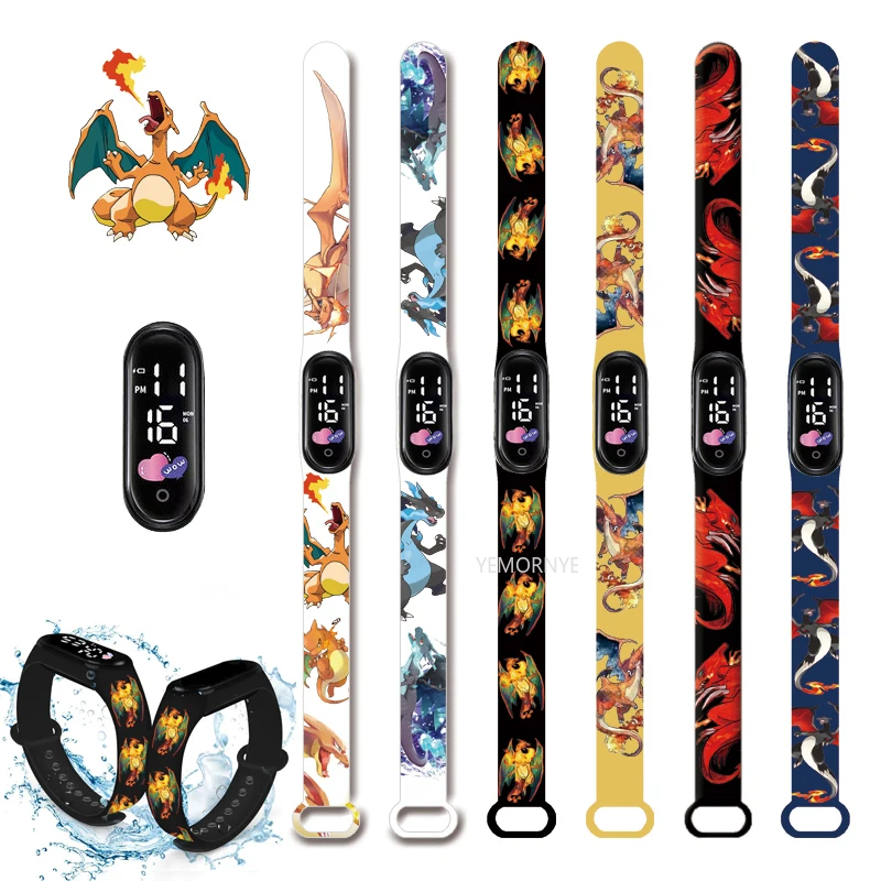 

Pokemon Charizard Digital Watches Cartoon Action Figure Anime LED Touch Waterproof Electronic Kids Sports Watch Christmas Gifts
