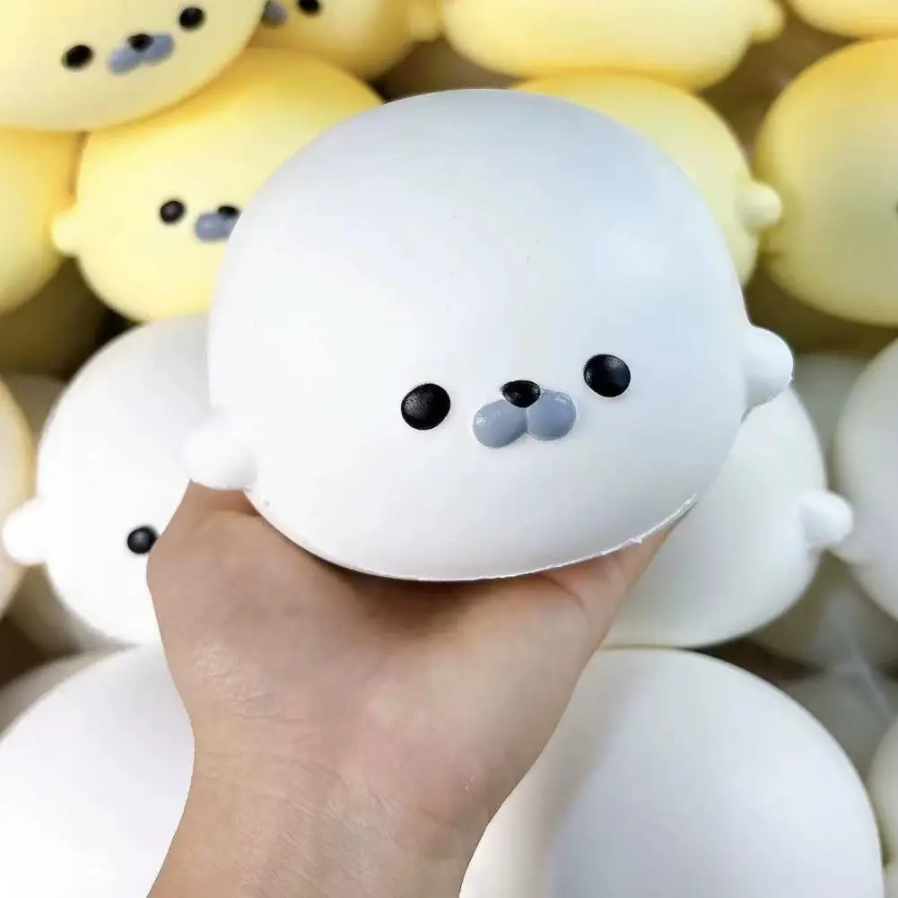Cute Seal Squishy Toy Slow Rising Stress Relief Toy Super Soft Dough Squeeze Fidget Kawaii Desk Decor Gift for Kids Adults