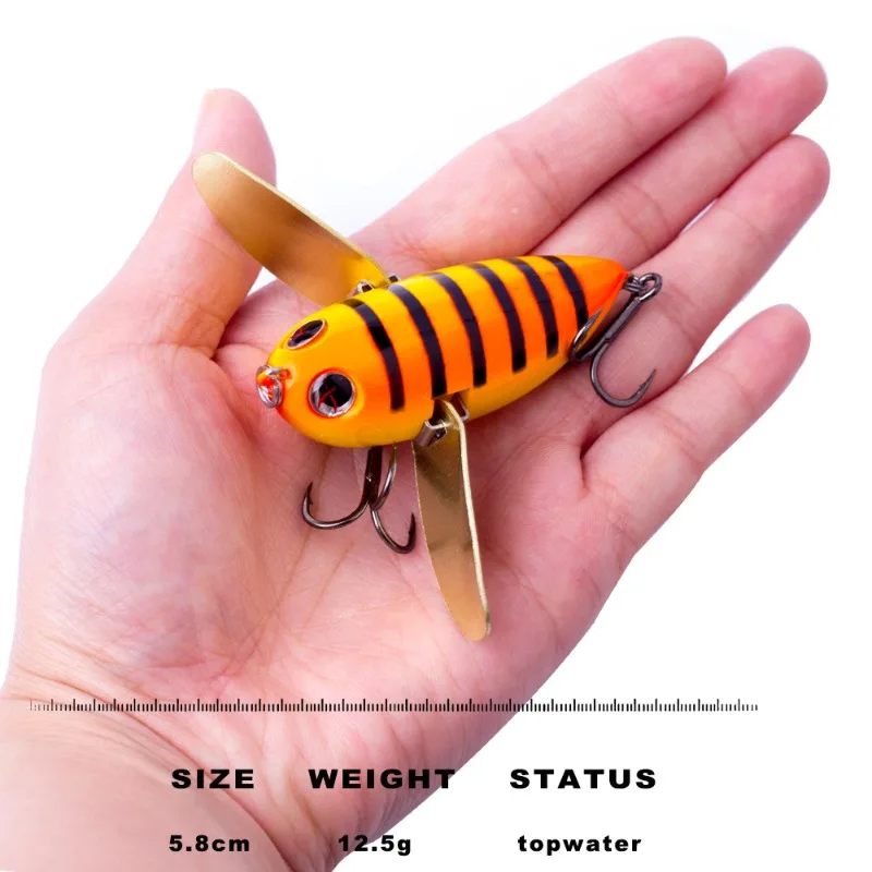 

Floating Artificial Bee 5.8 Cm /12.5 G ABS Plastic Insect Lure 3D Imitation Bee Eyes Marine Freshwater Fishing Fishing Supplies