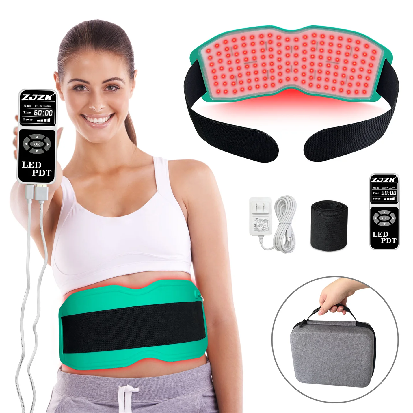 

ZJZK Red Light Belt 940nm 850nm 660nm Infrared Light Wrap Red Light Device for Body with Timer for Back Shoulder Waist Muscle