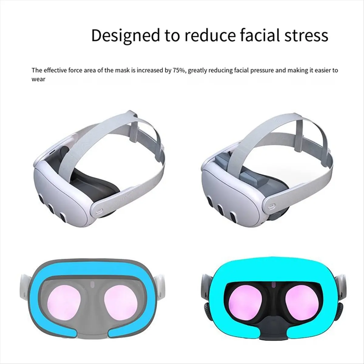 

For Quest 3 Heat Dissipation and Pressure Relief Mask X3 Air Circulation Fan Decompression Face Cover VR Accessories