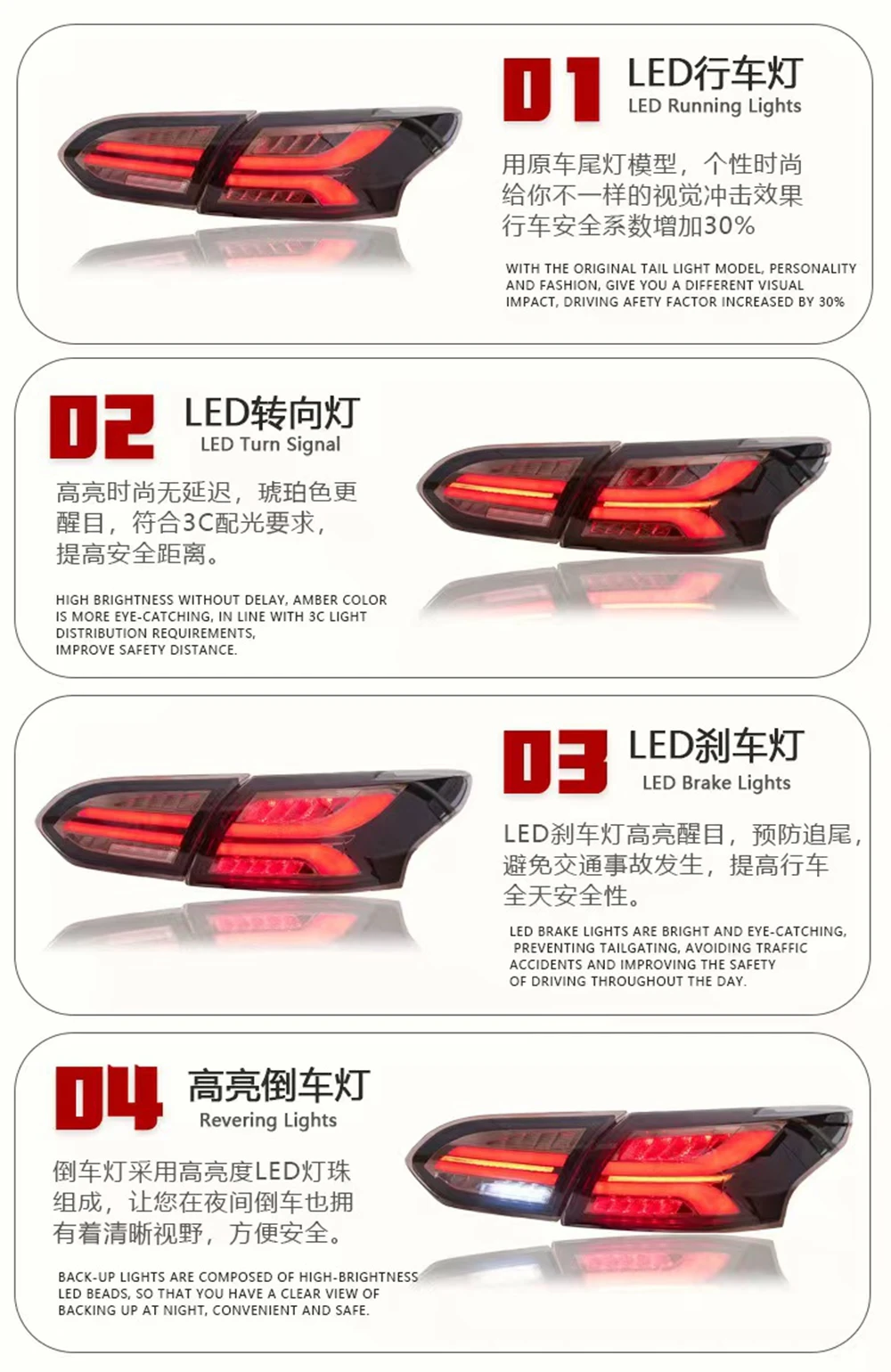 Car Tailight For Ford Focus Tail Lights 2015-2018 Focus Sedan LED Tail Lamp LED DRL Signal Brake Reverse Auto Accessories