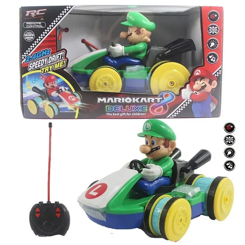 Game Super Mario Bros Remote Car Toys Anime Figures Luigi Mario Action Figure Toy Collectible Model Toys Kids Birthday Xmas Gift