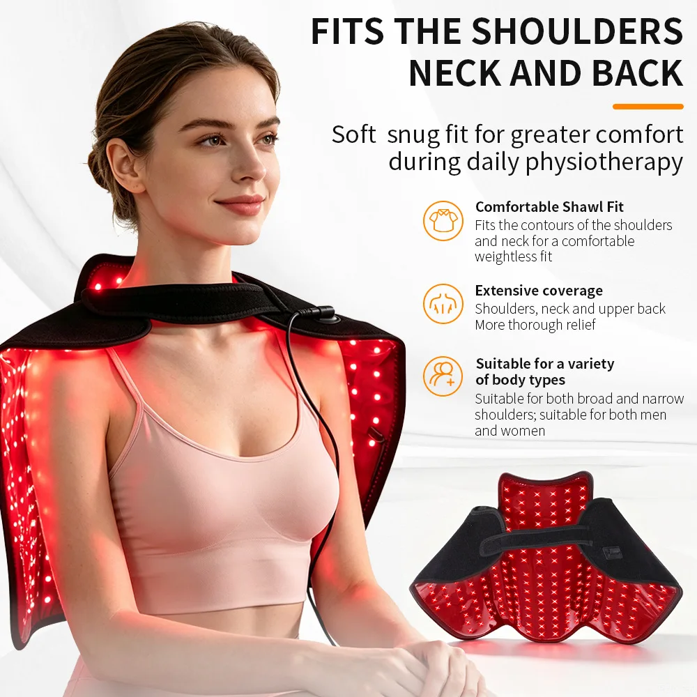 Red Shawl 288 Lamp Bead Shoulder and Neck Protector with Cervical Spine Hot Compress Home Beauty Instrument Neck Protector