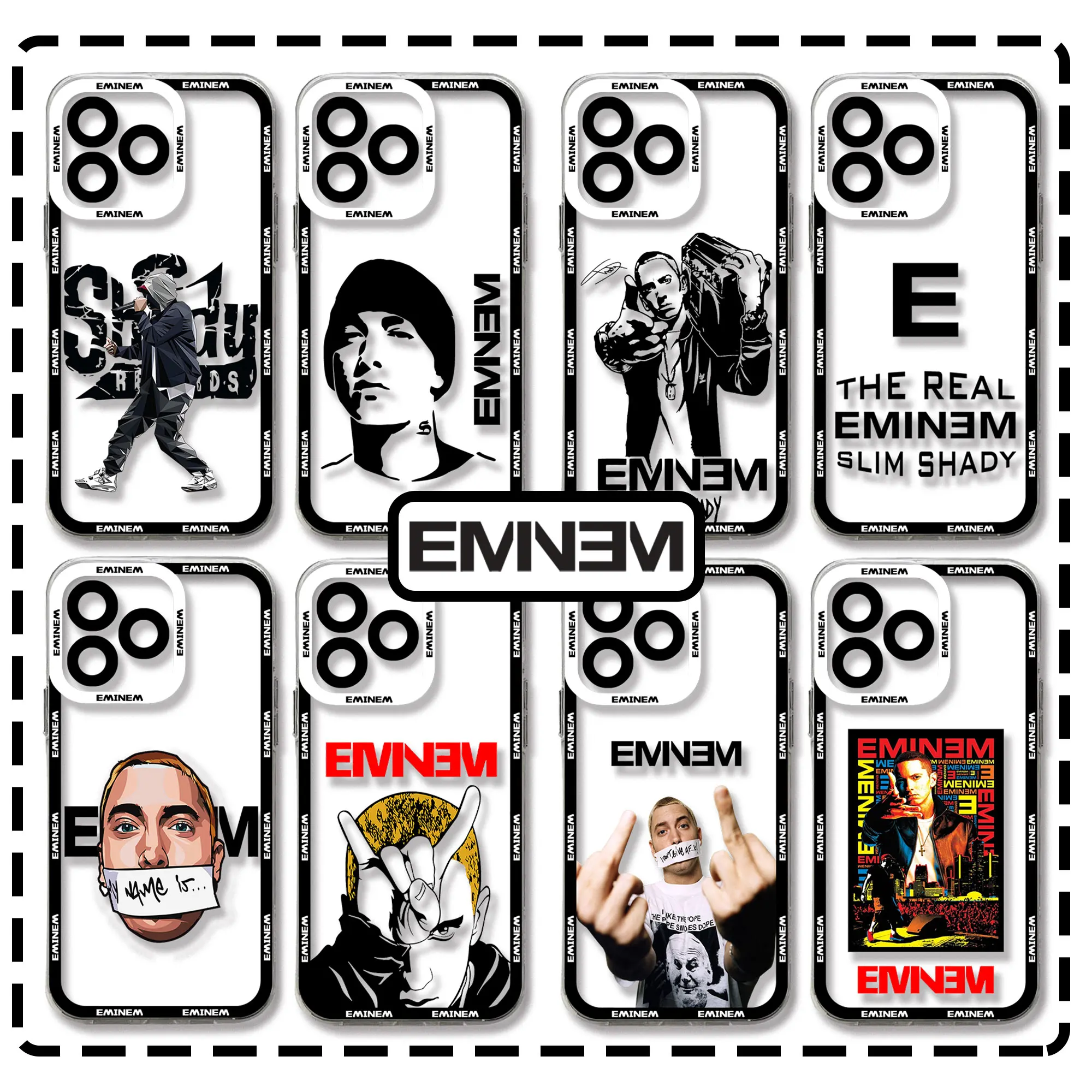 Singer Eminem Phone Case For Xiaomi Redmi Note 13 12 12C 11 10 10C 13C 10s 9 9s 9A 9T 9C 8 7 Pro Max 4G 5G Transparent Cover