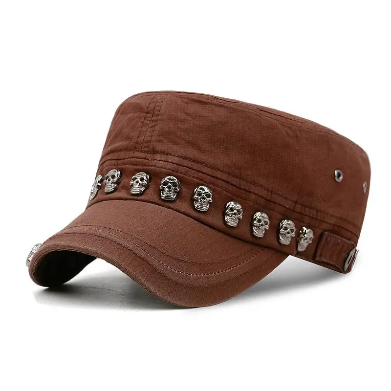 Männer Frauen Baseball Kappe Schädel Niet Flache Top Großen Kopf Hut Outdoor Freizeit Hüte Hip Hop High Street Tanzen K-pop – Detail 22