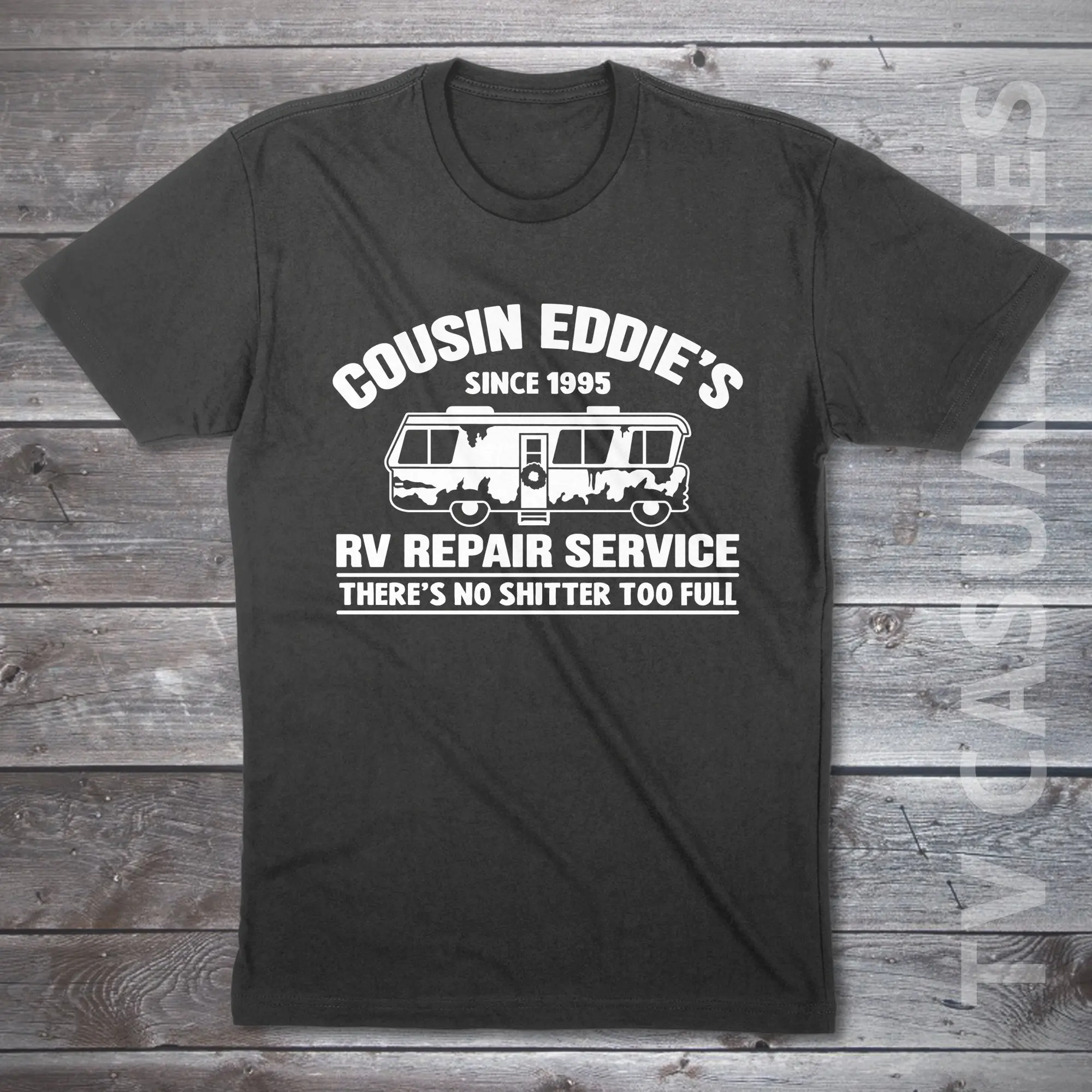 Cousin Eddie'S Rv Repair Service There'S No Shitter Too Full Mens T Shirt Or Christmas Vacation Funny