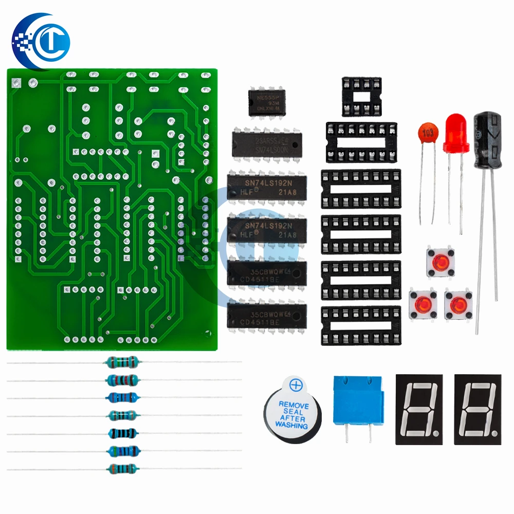 STEM DIY 24-Second Shot Clock Kit 2-Digit LED Countdown Timer Module for Basketball Games & Educational Projects