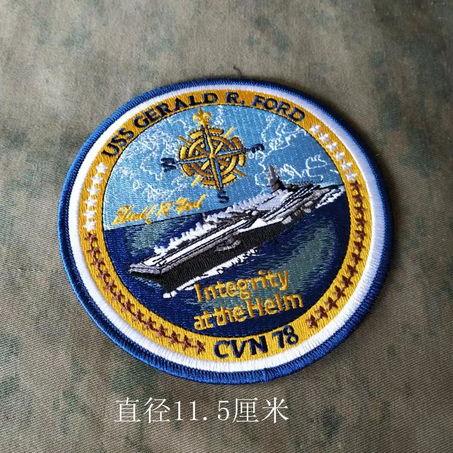الحديد على بقع لحاملة الطائرات ، CVN-78 ، يو اس اس ، جيرالد ، آر ، فورد ، الولايات المتحدة ، البحرية ، الطائرات ، سرب السفينة ، التطريز ، خياطة على
